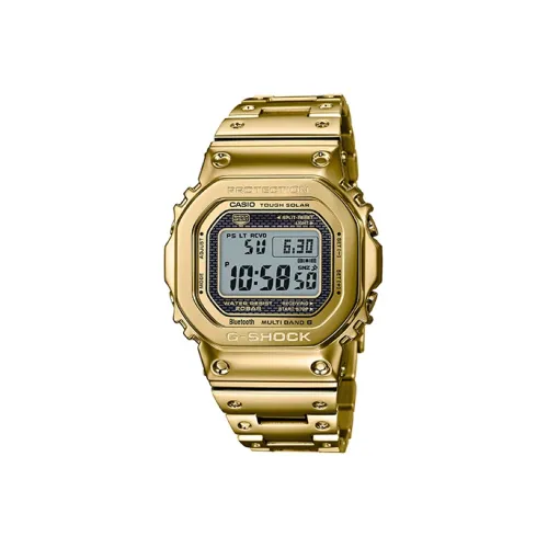 Г SHOCK Кварцевый механизм Металлический ремешок Мужские часы Золотой циферблат