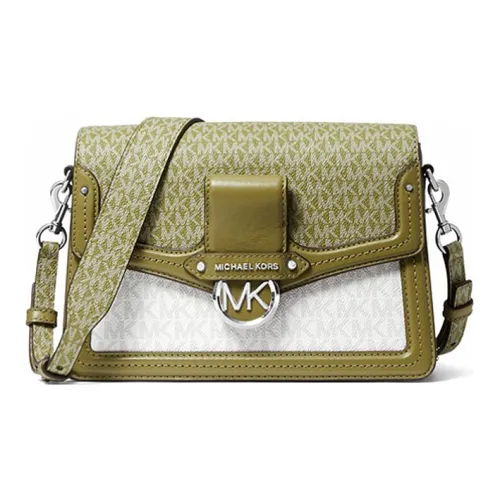 MICHAEL KORS Jessie Холст Детали Сумка через плечо Сумка на плечо Средняя Женская Авокадо Зеленый и Белый