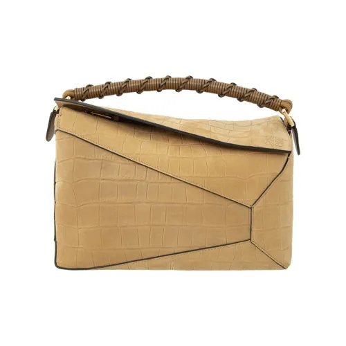 LOEWE Пазл Замша Сумка Средний Женские Желтый