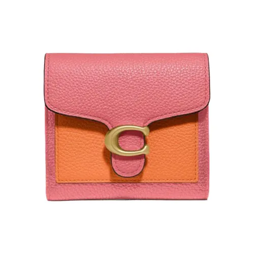 COACH Tabby Кожа Кошелек Женские Цвет ириски Апельсин Многоцветный