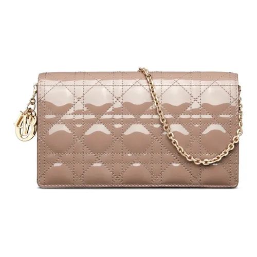 DIOR Lady Dior Сумка через плечо из коровьей кожи женская теплый серо-коричневый