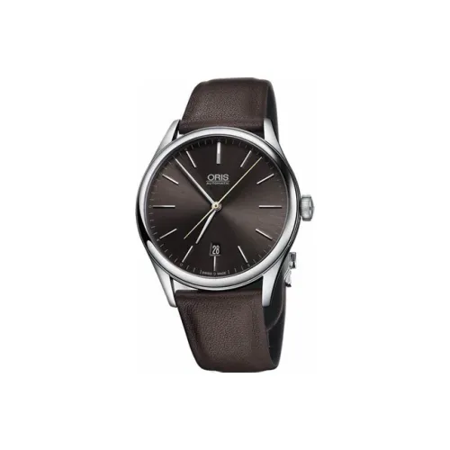 Oris Culture Collection Механические Мужские Часы 40 мм Серый Циферблат Корпус из Нержавеющей Стали Кожаный Ремешок