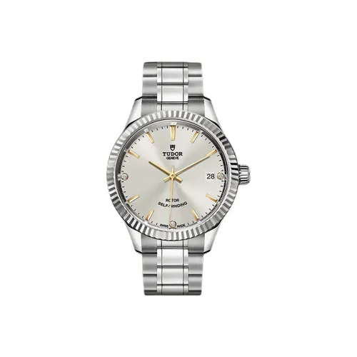 TUDOR Автоматический Механический Движение Женские Коллекция Wind Style Часы 34 мм Серебряные