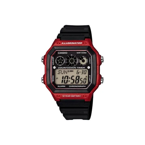 CASIO YOUTH Collection Квадратный Цифровой Отображение Кварцевый Механизм Смольный Ремешок Часы Мужские Черный Циферблат