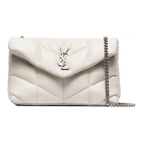 SAINT LAURENT LOULOUPUFFER Овечья шкура Облачная сумка Сумка-подушка Сумки через плечо Сумка на плечо Женская Белая