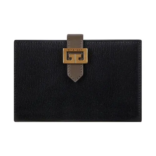 Givenchy Sheepskin Money Clip Wallet Card Holder Women's Black