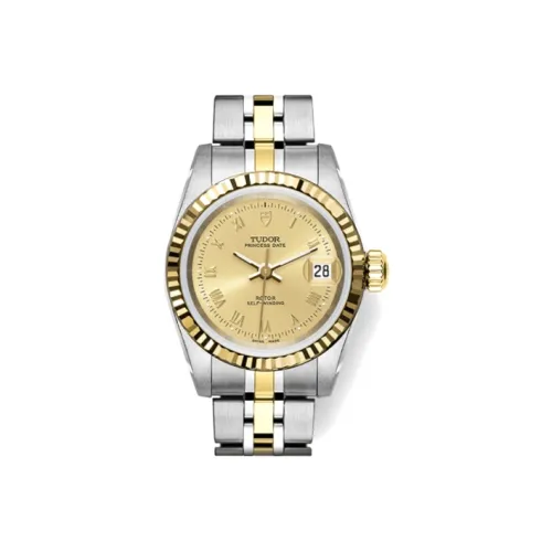TUDOR Prince And Princess Collection Автоматический Механический Механизм Женские Часы Зонт 25 мм Золотой Циферблат