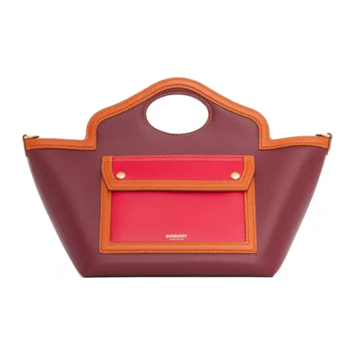 Burberry Кожа Тоут Сумка Сумка для покупок Сумка через плечо Сумка Обычный Женская Гранатовый