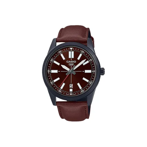 CASIO Кварцевый механизм Мужские часы серии Standard, цвет Кофе