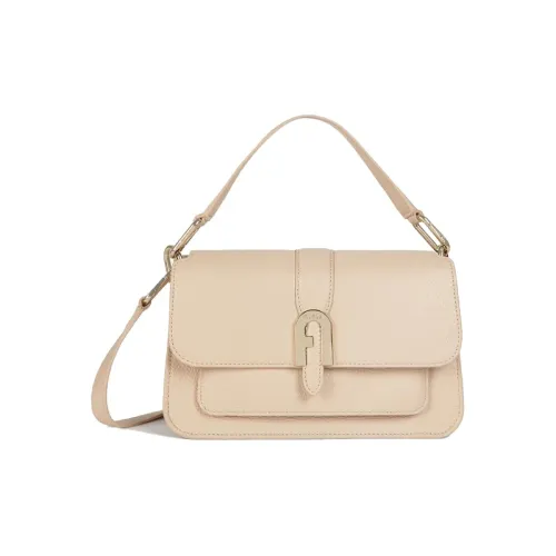 Furla Sofia Grainy Телячья кожа Сумка через плечо Сумка Обычная Женская Бежевая