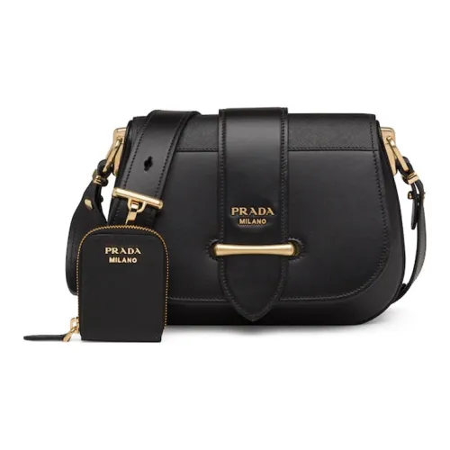 PRADA Сумка через плечо из кожи женская черная