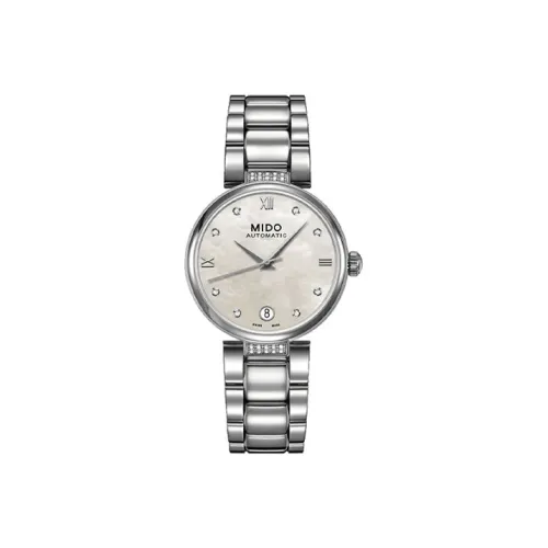 Mido Baroncelli Автоматический Механический Механизм Женские Часы 33 мм Бежевый Циферблат Нержавеющий Стальной Корпус