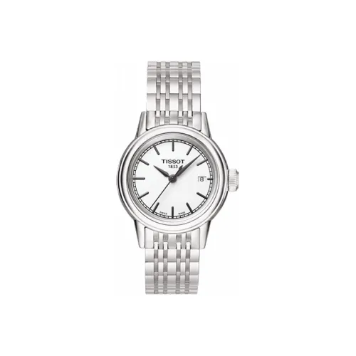 TISSOT Carson Elite Series Кварцевый механизм Женские часы 29 мм Белый циферблат Корпус из нержавеющей стали Ремешок из нержавеющей стали