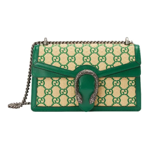 GUCCI Dionysus Кожа Сумка через плечо Маленькая Женская Изумрудно-зеленый Бежево-желтый