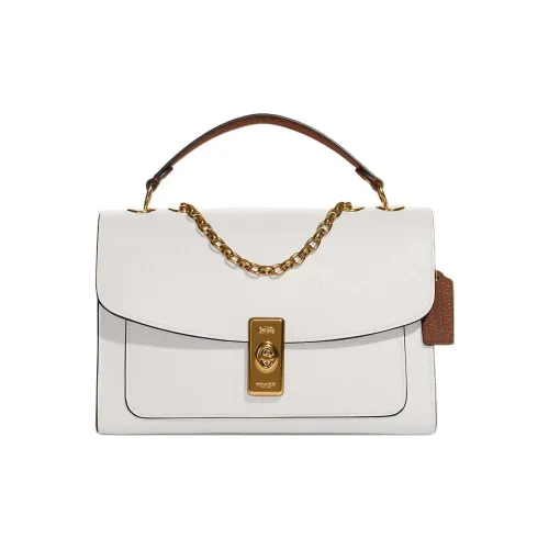 COACH Lane Пескоструйная кожа Сумка через плечо Аккордеонная сумка Сумка через плечо Сумка на плечо Женская Белая