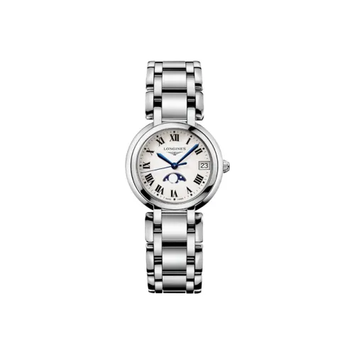 LONGINES Heart Moon Collection Кварцевый механизм Женские часы Часы 30,5 мм Серебристый циферблат