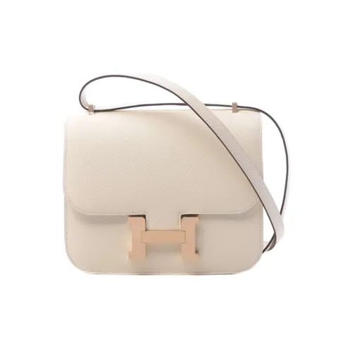 HERMES Constance Эпсомская кожа Сумка через плечо Мини Женская I2 Nata Кремово-белый
