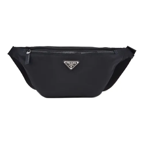 PRADA RE Нейлон Кожа Бананка Унисекс Черный