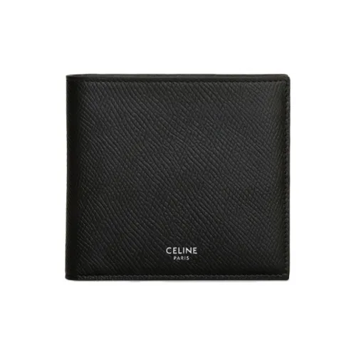 CELINE Коровья кожа крупнозернистая текстура кошелек мужской черный