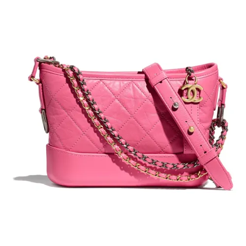 CHANEL Gabrielle Телячья кожа Сумка-хобо Сумка Сумка через плечо Сумка через плечо Маленькая Женская Розовая