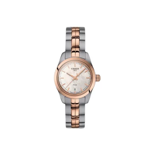 Tissot Quartz Movement Женские PR100 Collection Часы 25 мм Жемчужная раковина Цвет