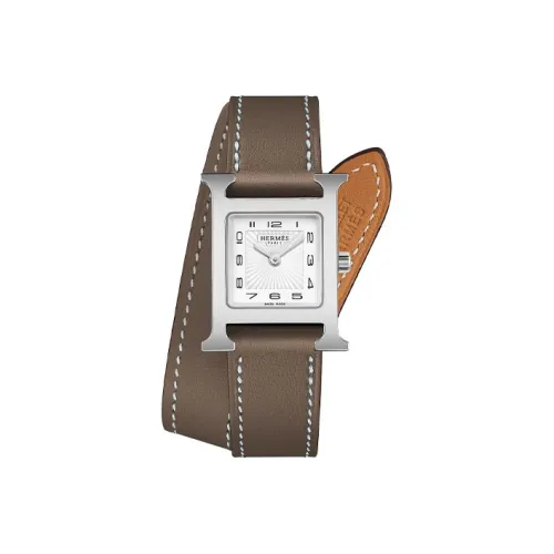 HERMES Heure H Collection Женские часы Кварцевый механизм Естественная кожа Ремешок Белый циферблат W036721WW00