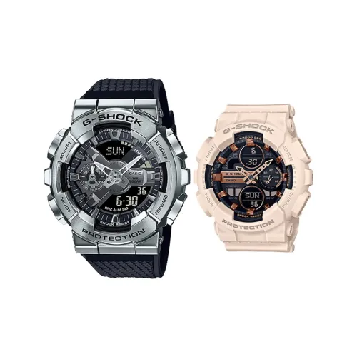 Коллекция CASIO Collection Парные Часы GM GMA Кварцевый Механизм Часы Унисекс Черный Циферблат GM 110 1A+GMA S140M 4AER