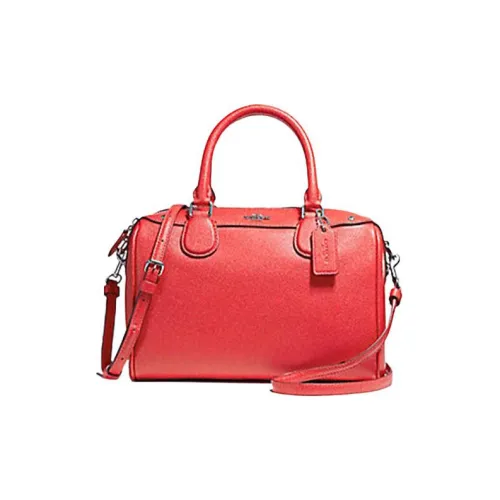 COACH Bennett Кожа Бостон Сумка через плечо Сумка Маленькая Женская Красная