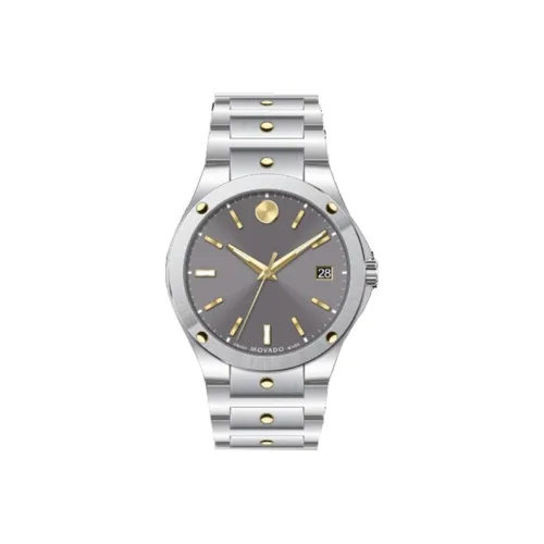 MOVADO Shaking SE Collection Кварцевый механизм Мужские часы Циферблат 41 мм Серый корпус из нержавеющей стали