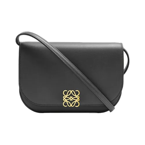 LOEWE Goya Гладкая коровья кожа Ручная сумка через плечо Мини Женская Черная