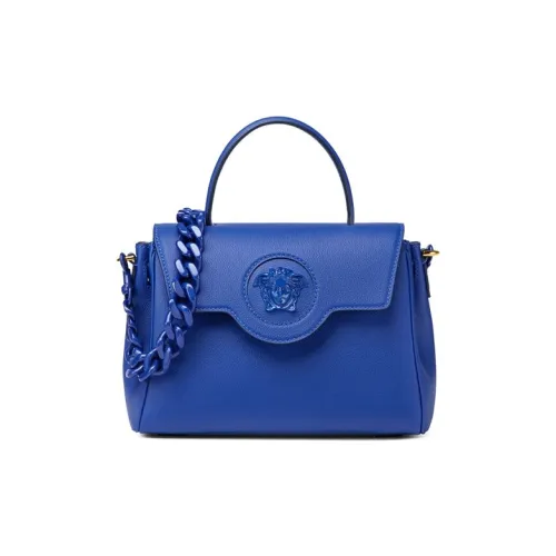 VERSACE La Medusa Сумка через плечо из коровьей кожи маленькая сумка для женщин темно-синий