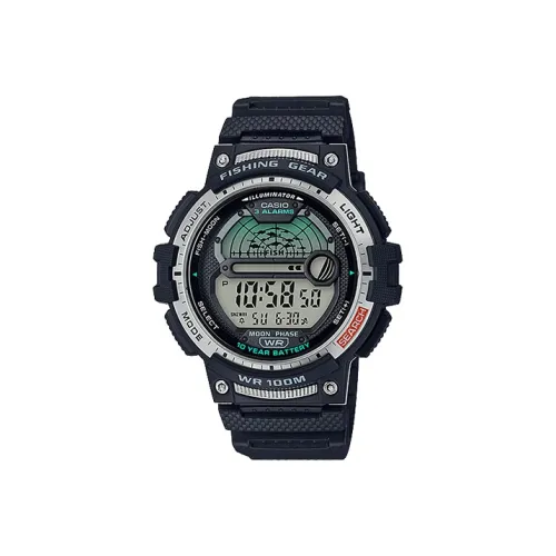 CASIO YOUTH Collection Циферблат с цифровым дисплеем Кварцевый механизм Смольный ремешок Часы Мужские Циферблат серого цвета