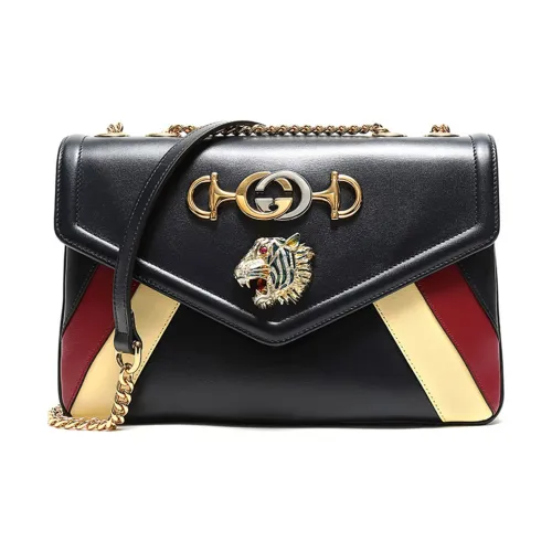 GUCCI Rajah Кожа Сумка через плечо Женская Темно-синий Бежевый Красный