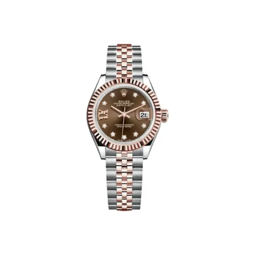 ROLEX Автоматический Механический Movement Женские Women's Apparel Log Series Часы 28 мм Кофе