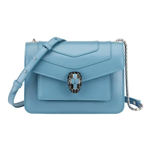 BVLGARI Serpenti Forever Телячья кожа Сумка через плечо Стандартная Женская Синяя