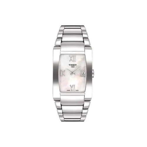 Tissot Tianjie Collection Кварцевый механизм Женские часы 24,5*7,55 мм Белый циферблат Корпус из нержавеющей стали