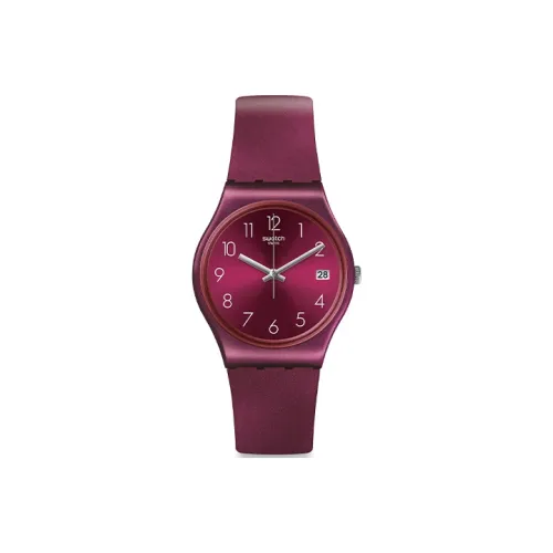 Swatch Quartz Механизм Мужские часы Часы 39,2 мм Красный циферблат Часы Пластиковый корпус Часы Силиконовый ремешок