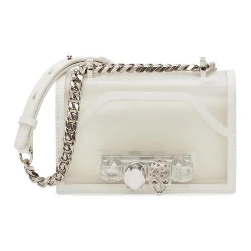Alexander McQueen Телячья кожа Ручная сумка через плечо Мини Женская Прозрачный Белый