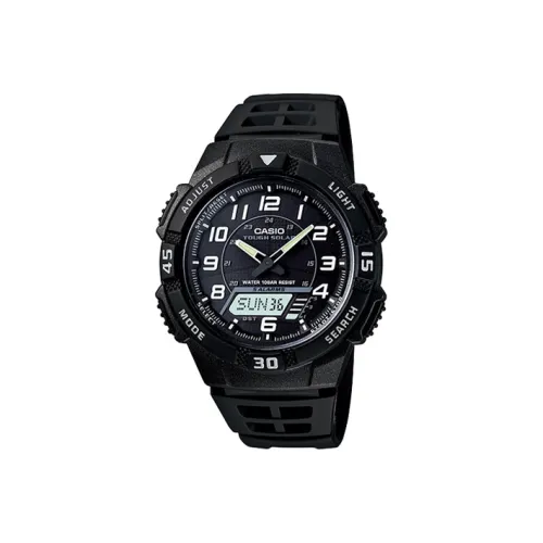 CASIO Standard Collection Солнечный Кварцевый механизм Смола Ремешок Часы Мужские Черный Циферблат AQ S800W 1B
