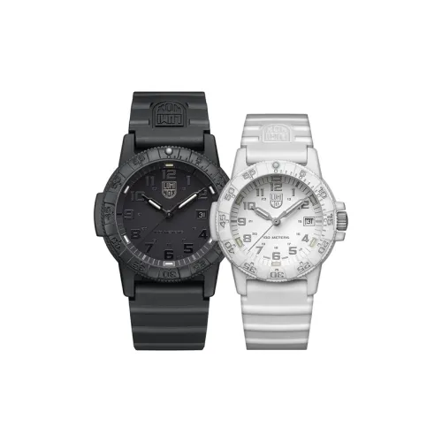 LUMINOX Кварцевый механизм Унисекс Часы 44 мм Черный циферблат Углеродное волокно Чехол для часов Смола Ремешок XS.0321.BO.L+XS.0307.WO