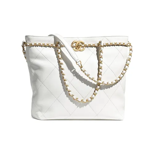 CHANEL Телячья кожа Сумка для покупок Сумка Сумка через плечо Женская Белая
