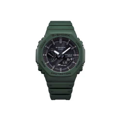 CASIO G Shock Классический Octagonal Collection Кварцевый механизм Смола Ремешок Часы Мужские Черный Циферблат GA B2100 3APR