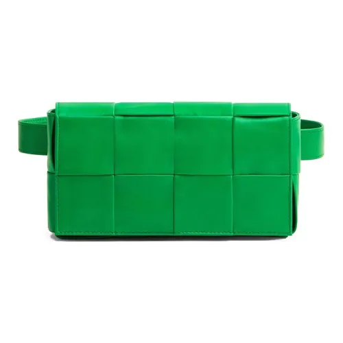 Bottega Veneta Cassette Belt Корова Кожа Коробка Сумка Camera Сумка Банан Сумка через плечо Мини Мужской Попугай Зеленый