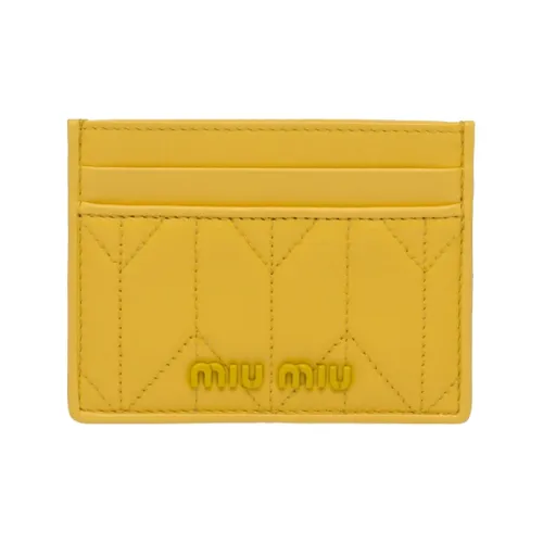 MIU MIU Мягкий держатель для карт из овечьей кожи женский солнечно-желтый