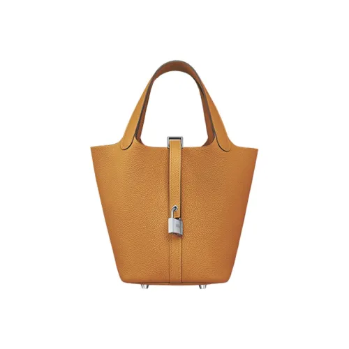 HERMES Picotin Lock Коровья кожа Сумка 18 Женская Кунжут