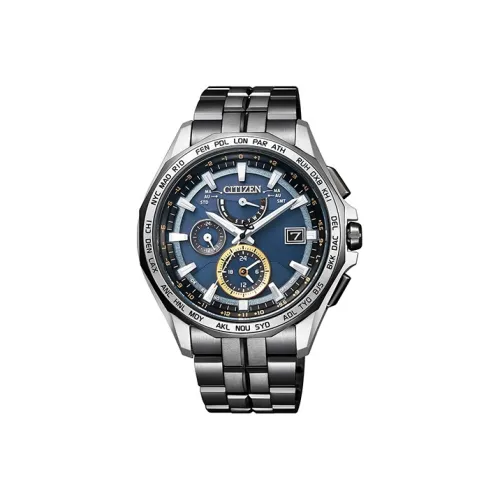 CITIZEN Attesa Series Солнечный Кварцевый Механизм Титановый Сплав Ремешок Часы 42,7 мм Мужские Часы Синий Циферблат