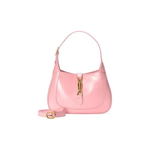 GUCCI Jackie 1961 Кожа Crescent Сумка через плечо Сумка через плечо Маленькая Женская Светло-розовая