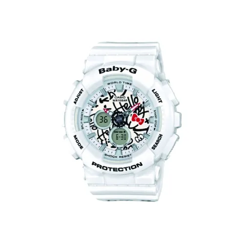 Casio Baby G Кварцевый механизм Смольный ремешок Часы Женские Белый циферблат