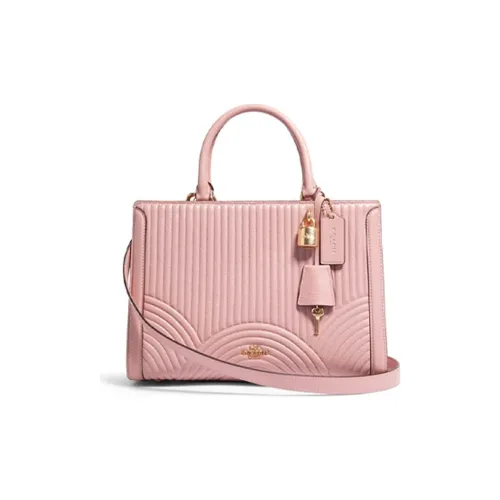 COACH Zoe Коровья кожа Сумка Сумка через плечо Тоут Сумка Сумка для покупок Сумка через плечо Средний Женская Розово-вишневый