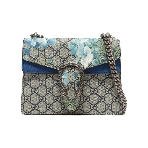 GUCCI Dionysus Холст и Кожа Сумка через плечо Мини Женская Бежевая Синяя